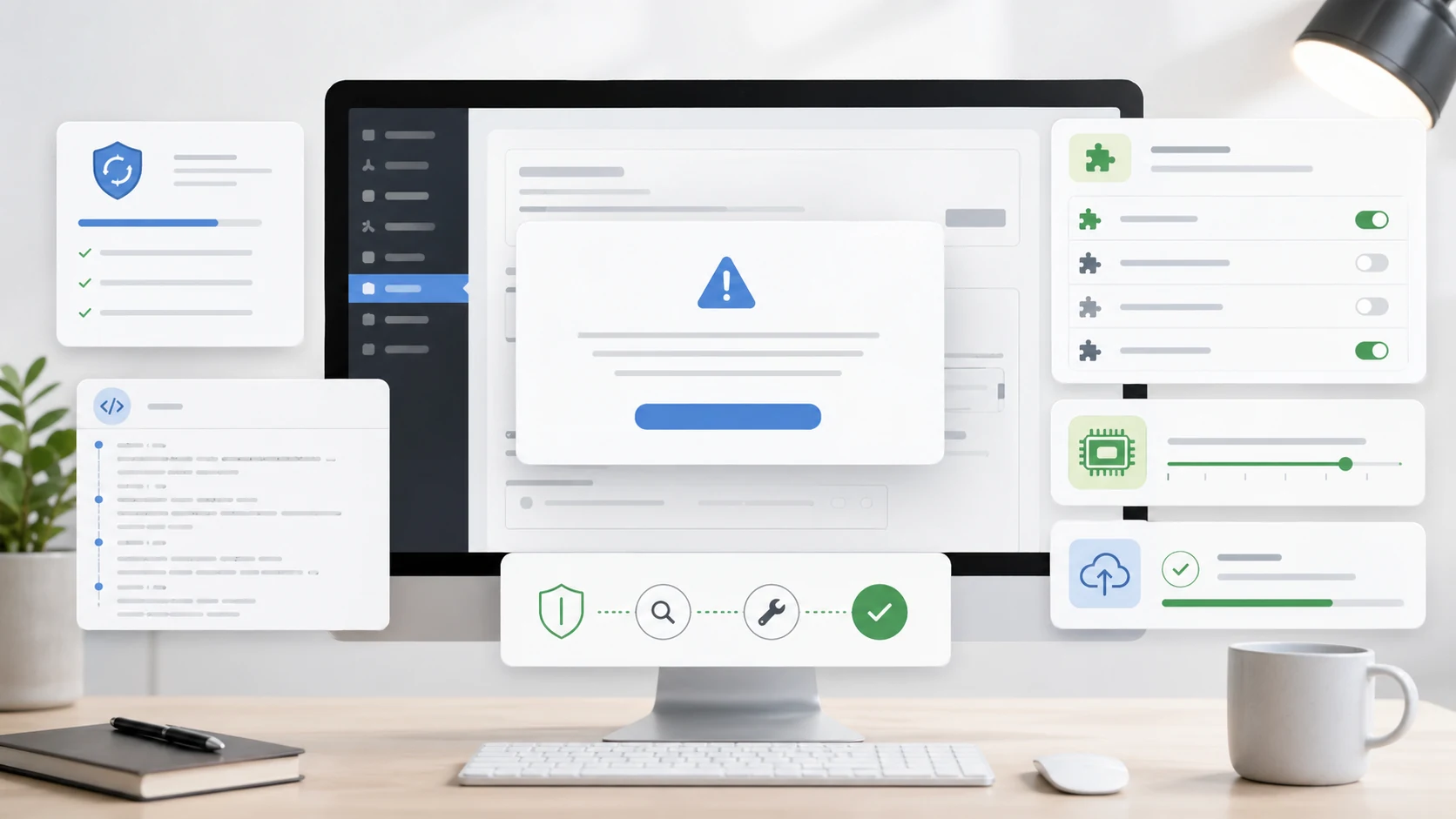 How to Fix the WordPress Critical Error and Get Your Site Back Online 1 WordPress critical error troubleshooting screen with plugin, PHP, and file repair steps.