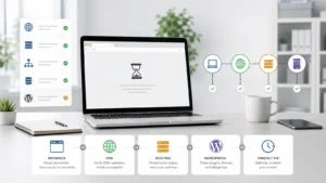 Website timeout troubleshooting workflow for browser, DNS, hosting, and WordPress checks