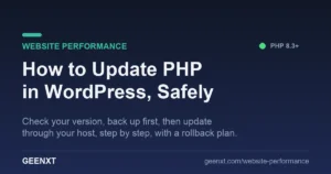 How to safely update the PHP version on a WordPress site, step by step