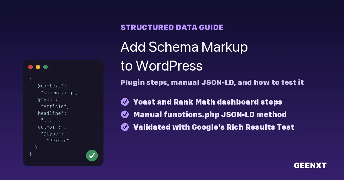 How to Add Schema Markup to WordPress (Plugin + Manual Methods)