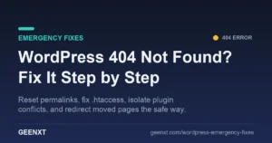 Fixing a WordPress 404 not found error: reset permalinks, fix .htaccess, isolate plugin conflicts