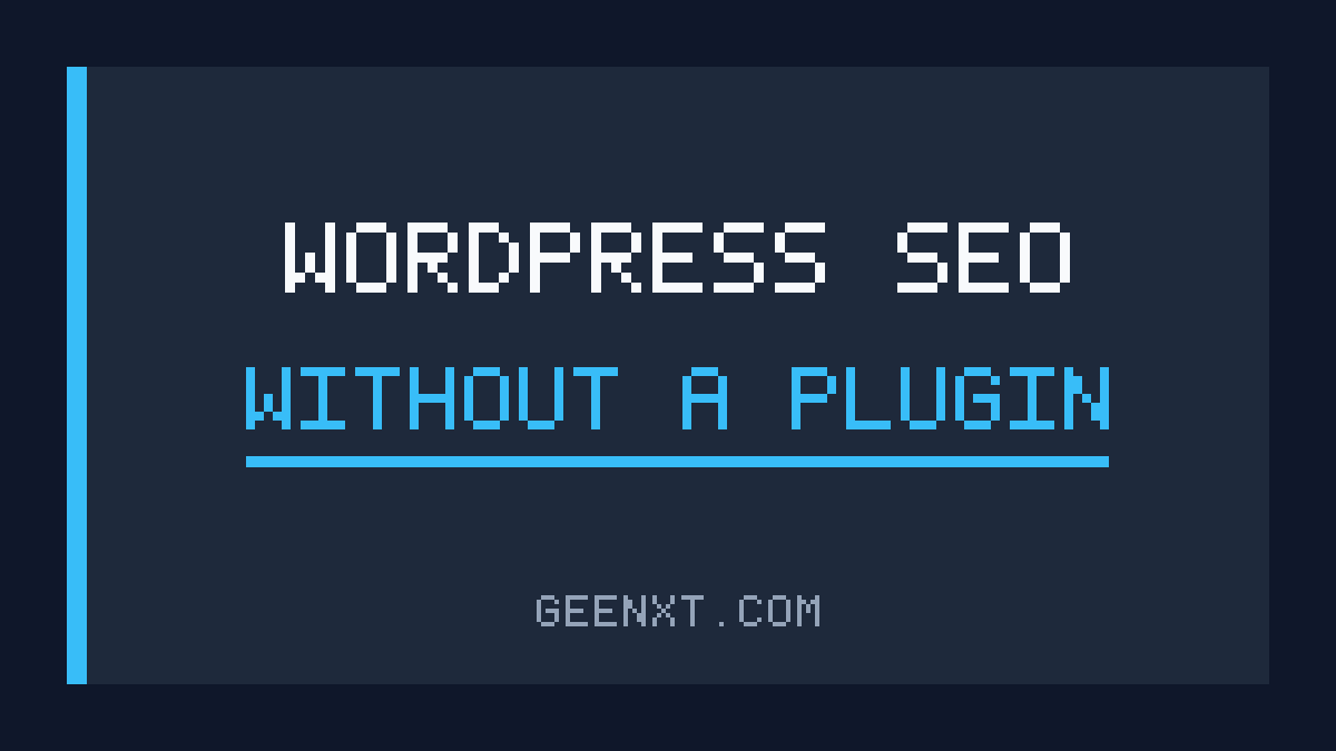 WordPress SEO without plugin: manual optimization guide cover